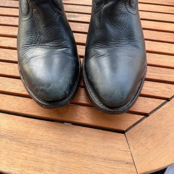 Mix Mooz Black Leather Western  Studded Ankle Boots Size 8.5 - Picture 3 of 9